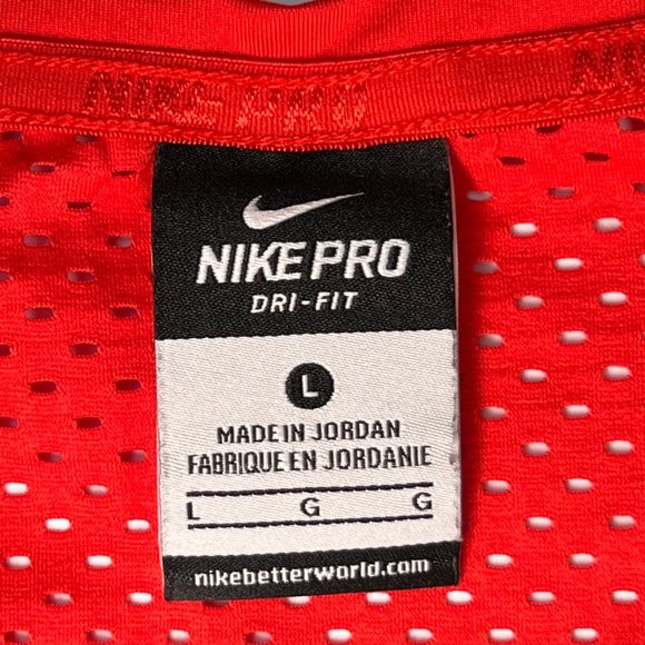 Nike Pro Womens Activewear Top Large L Dri Fit Mesh Short Sleeve Orange Shirt - Picture 13 of 14